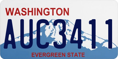 WA license plate AUC3411