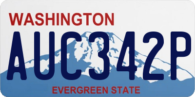 WA license plate AUC342P