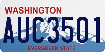 WA license plate AUC3501