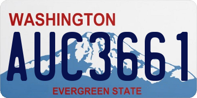 WA license plate AUC3661