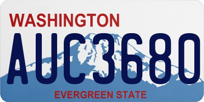 WA license plate AUC3680