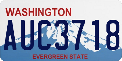 WA license plate AUC3718