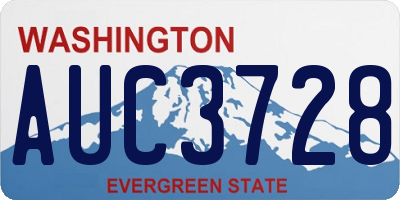 WA license plate AUC3728