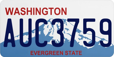WA license plate AUC3759