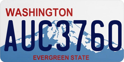 WA license plate AUC3760