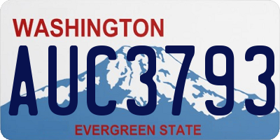 WA license plate AUC3793