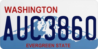 WA license plate AUC3860