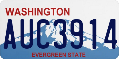 WA license plate AUC3914