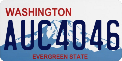WA license plate AUC4046