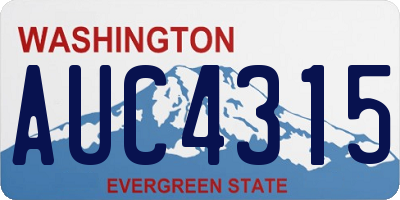 WA license plate AUC4315