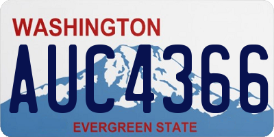WA license plate AUC4366