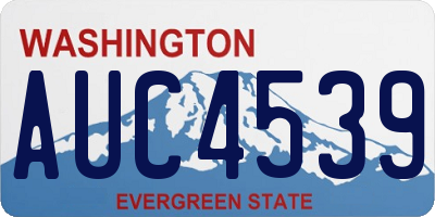 WA license plate AUC4539