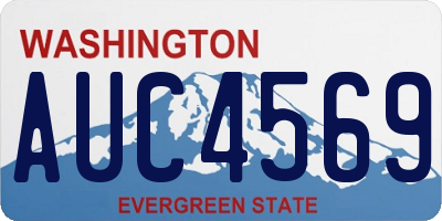 WA license plate AUC4569