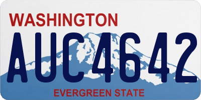 WA license plate AUC4642
