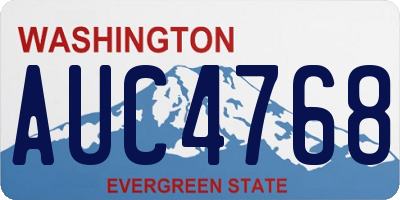 WA license plate AUC4768