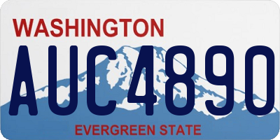 WA license plate AUC4890
