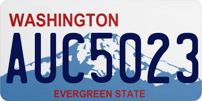 WA license plate AUC5023