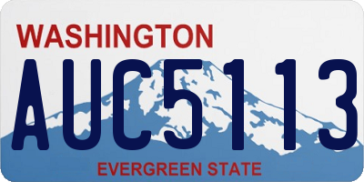 WA license plate AUC5113