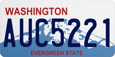 WA license plate AUC5221