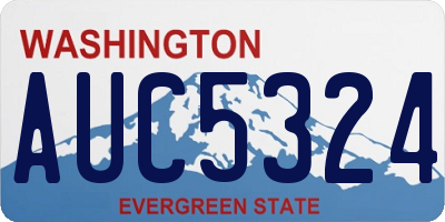 WA license plate AUC5324