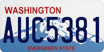 WA license plate AUC5381