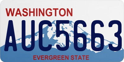 WA license plate AUC5663