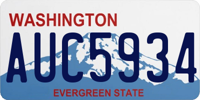 WA license plate AUC5934