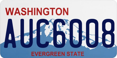 WA license plate AUC6008