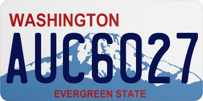 WA license plate AUC6027