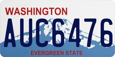 WA license plate AUC6476