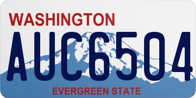 WA license plate AUC6504
