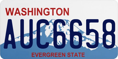 WA license plate AUC6658
