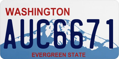 WA license plate AUC6671