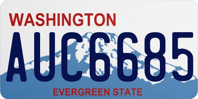 WA license plate AUC6685