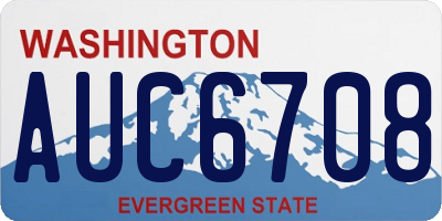 WA license plate AUC6708