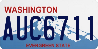 WA license plate AUC6711