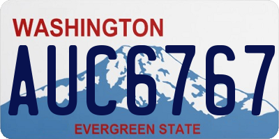 WA license plate AUC6767
