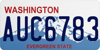 WA license plate AUC6783