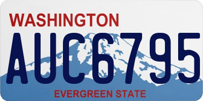 WA license plate AUC6795