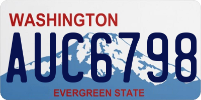 WA license plate AUC6798