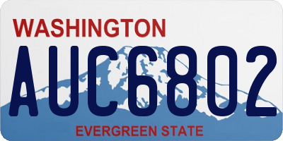 WA license plate AUC6802