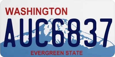 WA license plate AUC6837