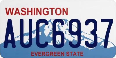WA license plate AUC6937