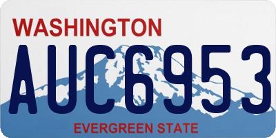 WA license plate AUC6953
