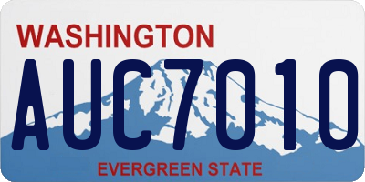 WA license plate AUC7010