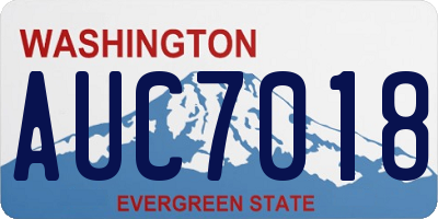 WA license plate AUC7018