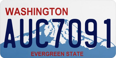 WA license plate AUC7091