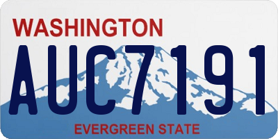 WA license plate AUC7191