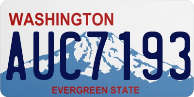 WA license plate AUC7193