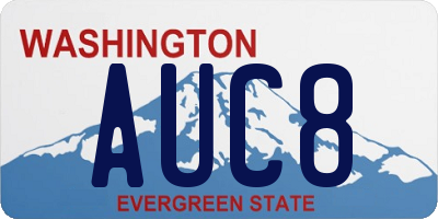 WA license plate AUC8